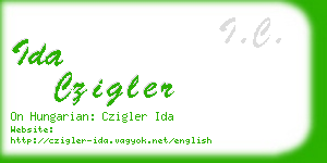 ida czigler business card